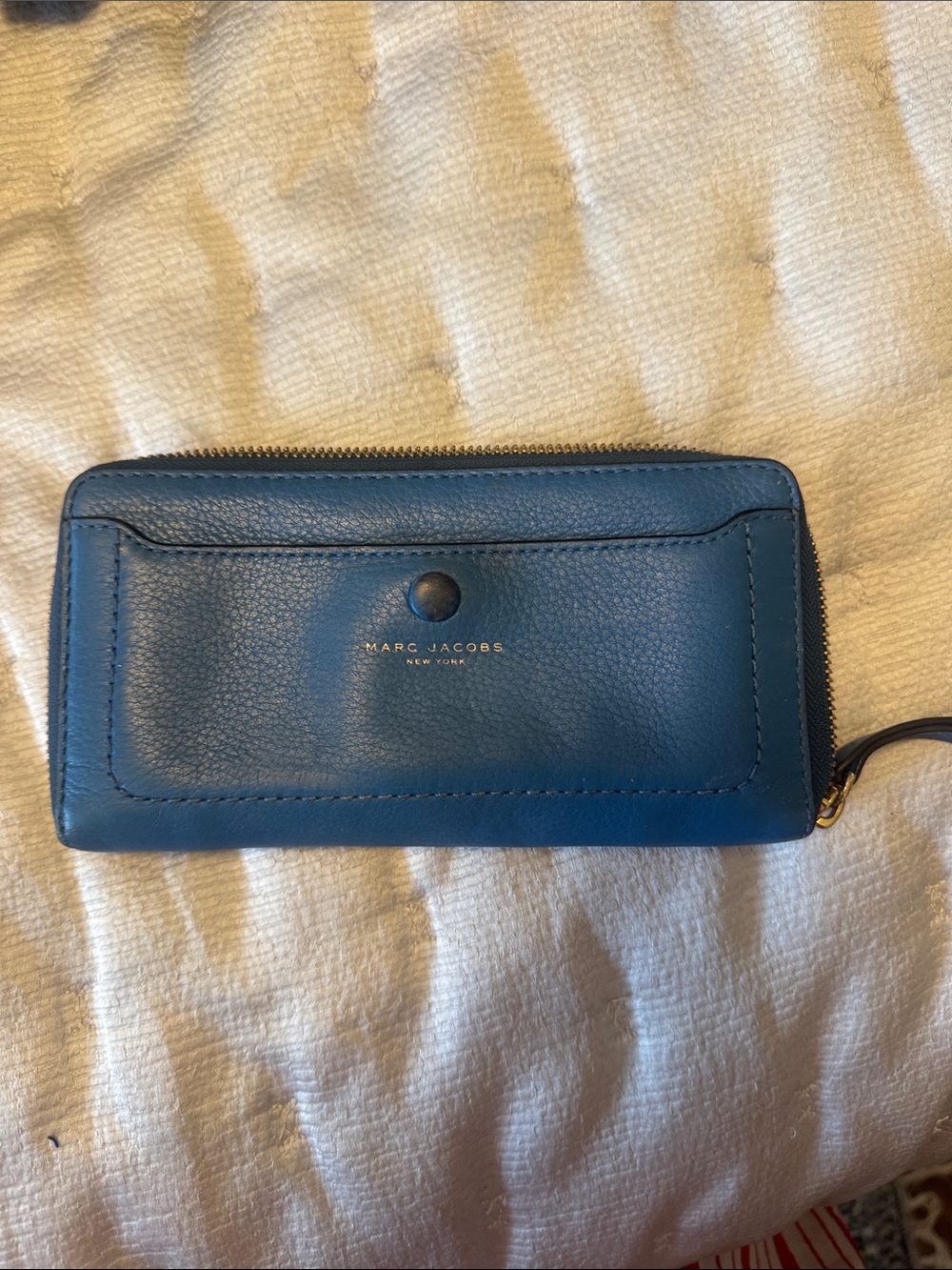 Marc Jacobs Teal Leather Zip-Around Wallet
